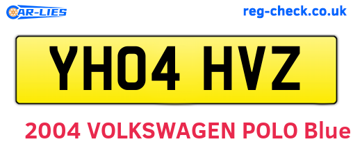 YH04HVZ are the vehicle registration plates.