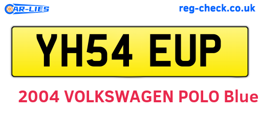 YH54EUP are the vehicle registration plates.