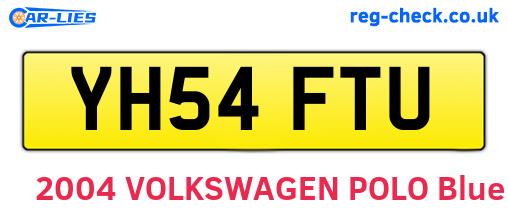 YH54FTU are the vehicle registration plates.