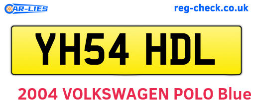 YH54HDL are the vehicle registration plates.