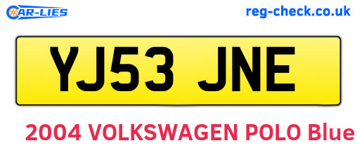 YJ53JNE are the vehicle registration plates.