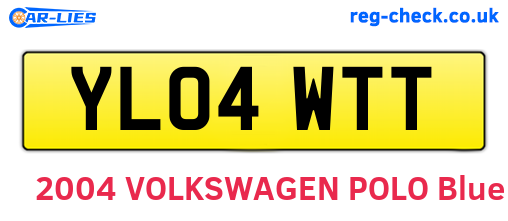 YL04WTT are the vehicle registration plates.