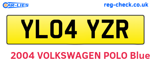 YL04YZR are the vehicle registration plates.