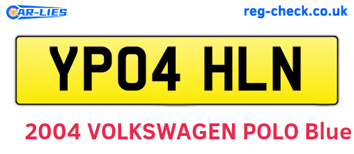 YP04HLN are the vehicle registration plates.
