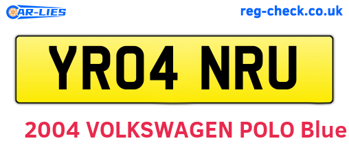 YR04NRU are the vehicle registration plates.