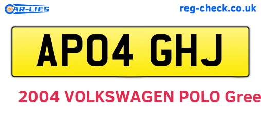 AP04GHJ are the vehicle registration plates.