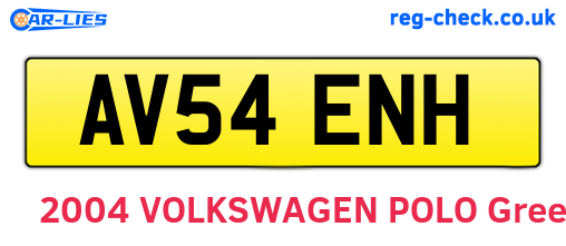 AV54ENH are the vehicle registration plates.
