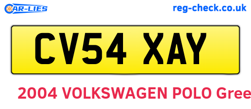 CV54XAY are the vehicle registration plates.