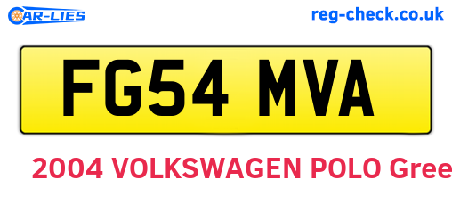 FG54MVA are the vehicle registration plates.