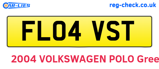 FL04VST are the vehicle registration plates.