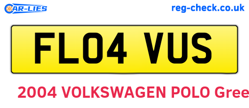 FL04VUS are the vehicle registration plates.
