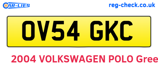 OV54GKC are the vehicle registration plates.