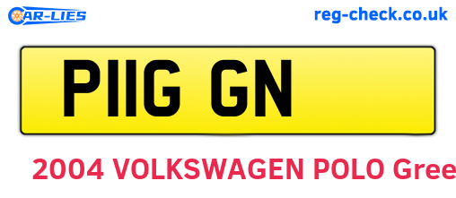P11GGN are the vehicle registration plates.