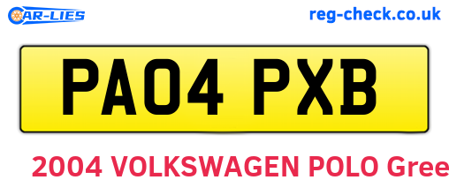 PA04PXB are the vehicle registration plates.