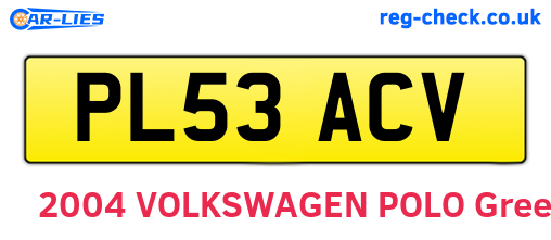 PL53ACV are the vehicle registration plates.