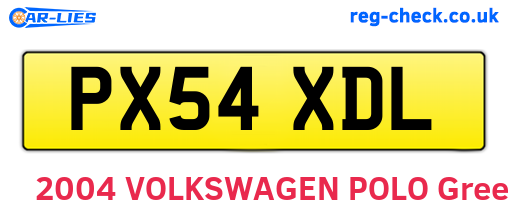 PX54XDL are the vehicle registration plates.