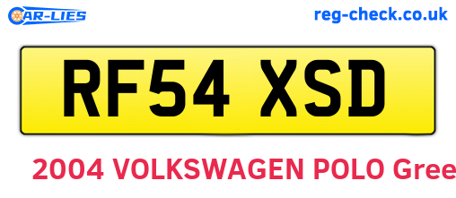 RF54XSD are the vehicle registration plates.