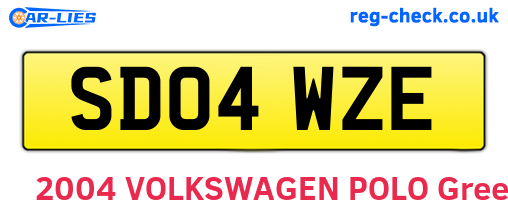 SD04WZE are the vehicle registration plates.