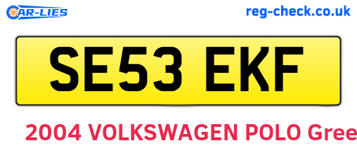 SE53EKF are the vehicle registration plates.