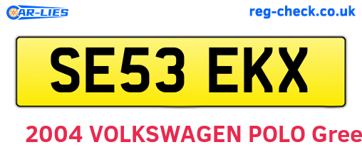 SE53EKX are the vehicle registration plates.