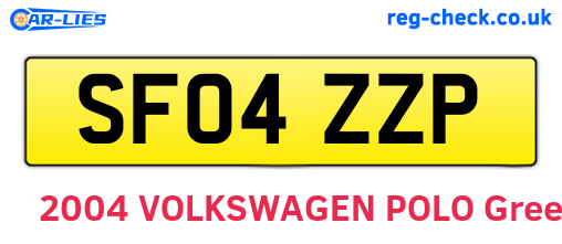 SF04ZZP are the vehicle registration plates.