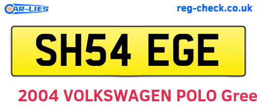 SH54EGE are the vehicle registration plates.
