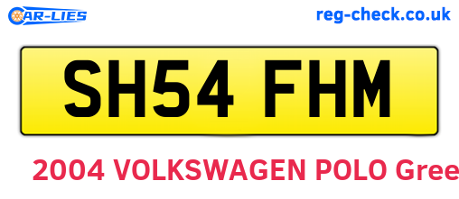 SH54FHM are the vehicle registration plates.