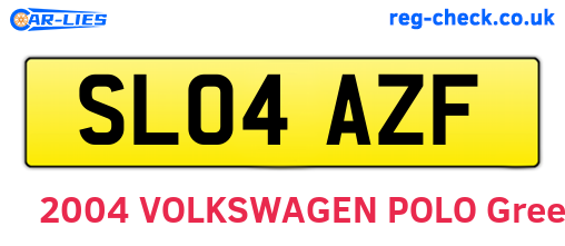 SL04AZF are the vehicle registration plates.