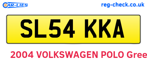 SL54KKA are the vehicle registration plates.