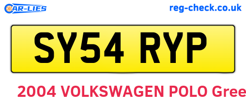 SY54RYP are the vehicle registration plates.