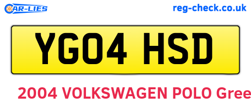 YG04HSD are the vehicle registration plates.