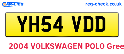 YH54VDD are the vehicle registration plates.