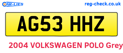 AG53HHZ are the vehicle registration plates.