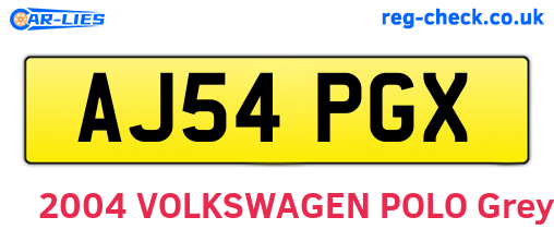 AJ54PGX are the vehicle registration plates.