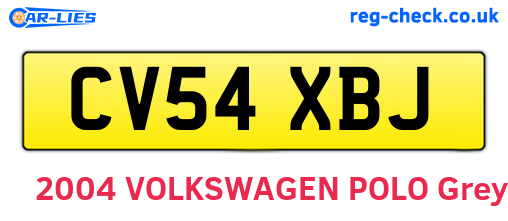 CV54XBJ are the vehicle registration plates.