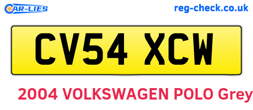 CV54XCW are the vehicle registration plates.