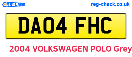 DA04FHC are the vehicle registration plates.