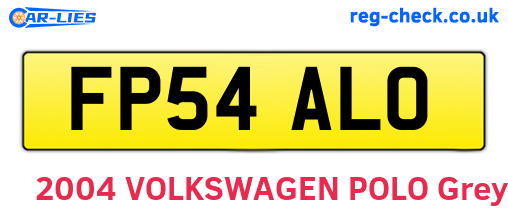 FP54ALO are the vehicle registration plates.