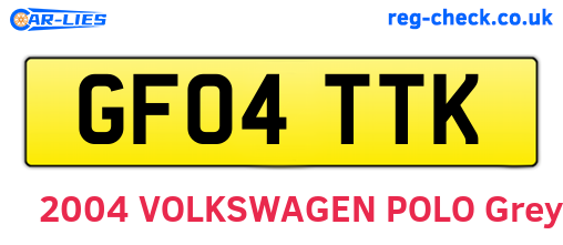 GF04TTK are the vehicle registration plates.