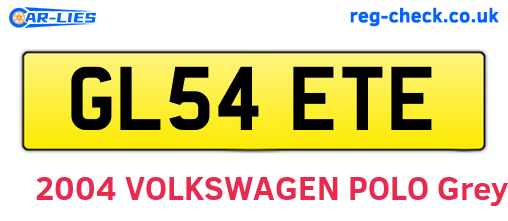 GL54ETE are the vehicle registration plates.