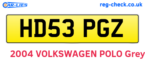 HD53PGZ are the vehicle registration plates.