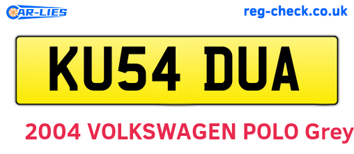 KU54DUA are the vehicle registration plates.