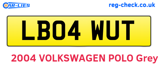 LB04WUT are the vehicle registration plates.