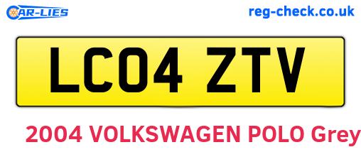 LC04ZTV are the vehicle registration plates.