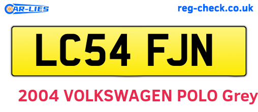 LC54FJN are the vehicle registration plates.