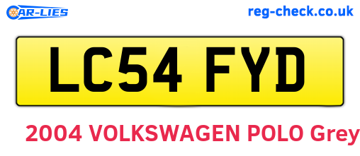 LC54FYD are the vehicle registration plates.