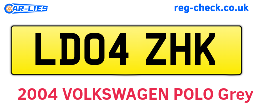 LD04ZHK are the vehicle registration plates.