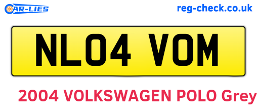 NL04VOM are the vehicle registration plates.