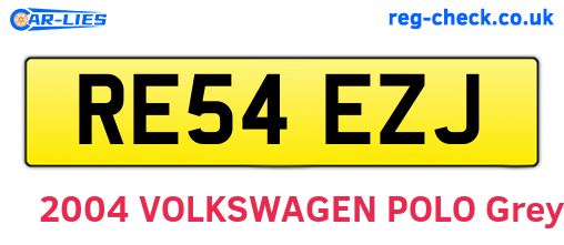 RE54EZJ are the vehicle registration plates.