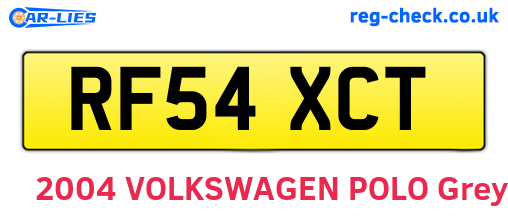 RF54XCT are the vehicle registration plates.